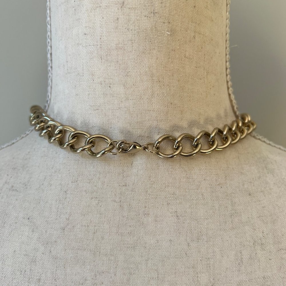 Statement Long Multiple Gold Tone Chains Fringe W… - image 6